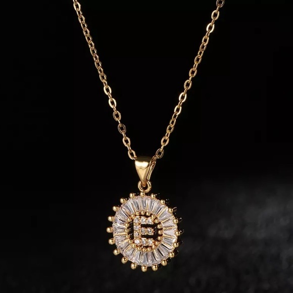 3/$30 💛 Initial Rhinestone Charm Necklace - Picture 7 of 16
